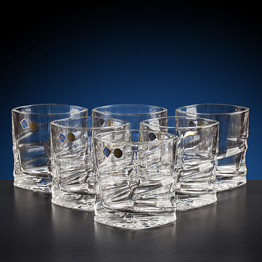 BOHEMIA Bohemian Czech crystal glass whiskey set set of cups and bottles