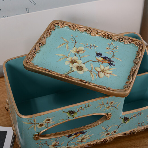 Caja de la sala de estar Tira Caja de cartón Europeo Ornamentos del hogar Almacenamiento de control remoto Caja de almacenamiento multifunción 1047 Blossom Blossom Blossom Dibujo