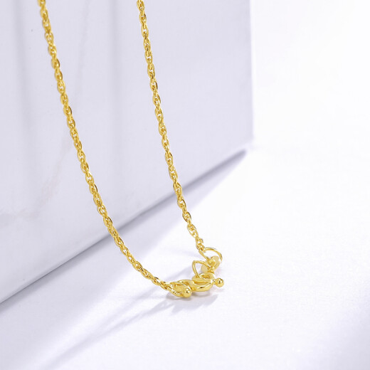 Jin Yi Gold Necklace Women's Love Snuggle Pure Gold Twist Chain Clavicle Chain Gold Chain Women's Gift for Girls Approximately 2.72g