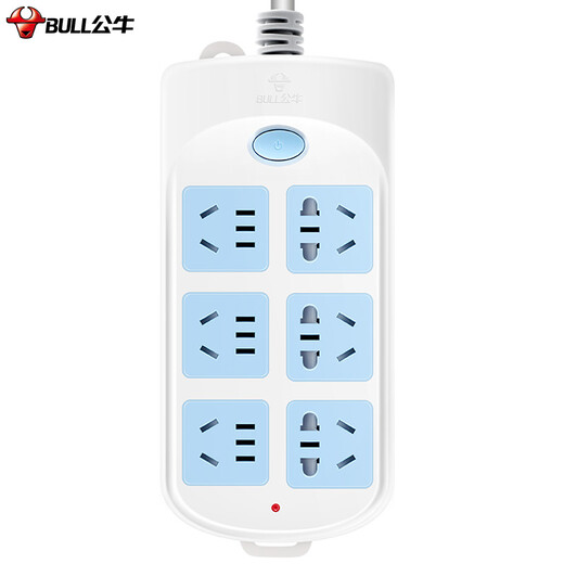 Bull (BULL) Overpower Overload Protection New National Standard/Plug Board/Plug Board/Plug Board/Plug Board/Plug Board/Plug Board GN-603 6-bit total control total length 1.8 meters
