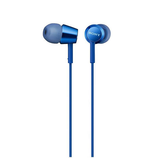 Sony (SONY) [Style old style removed] Sony headphones wired, mobile phone, computer running, sports music earbuds, sony in-ear headphones MDR-EX155 blue [without mic]