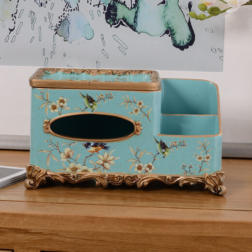Caja de la sala de estar Tira Caja de cartón Europeo Ornamentos del hogar Almacenamiento de control remoto Caja de almacenamiento multifunción 1047 Blossom Blossom Blossom Dibujo