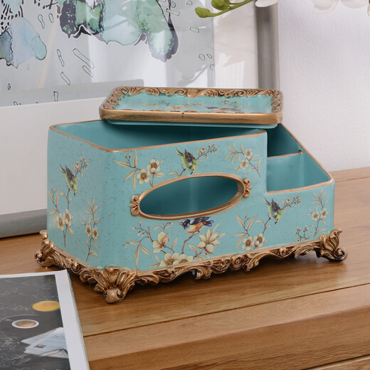 Caja de la sala de estar Tira Caja de cartón Europeo Ornamentos del hogar Almacenamiento de control remoto Caja de almacenamiento multifunción 1047 Blossom Blossom Blossom Dibujo