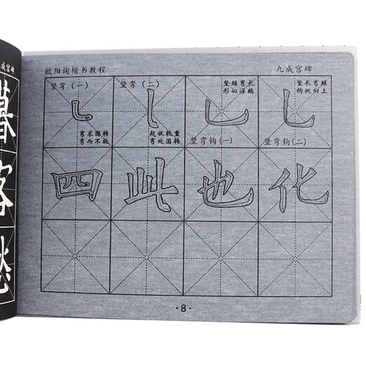 Fen Shang Ouyang Xun's regular script Jiucheng Palace Liquan Ming brush calligraphy copybook copybook student brush calligraphy practice water writing red calligraphy grid width 6*6*cm, a total of 16 sheets