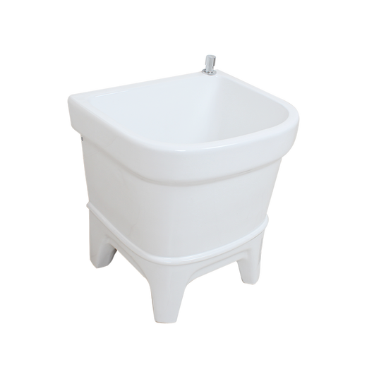 Rongjie automatic drain household large wash mop pool without dirty hands ceramic balcony desk-controlled small bathroom square mop pool No. 005 (length 46 width 39) desk-controlled drain