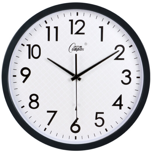 Compas Walluhr Radio Wellenuhr Wohnzimmer Office Untersuchungsraum Quarzuhr Scan intelligente Automatik -Timing -Radio Uhr 699 Schwarzer Radio Uhr der dritten Generation