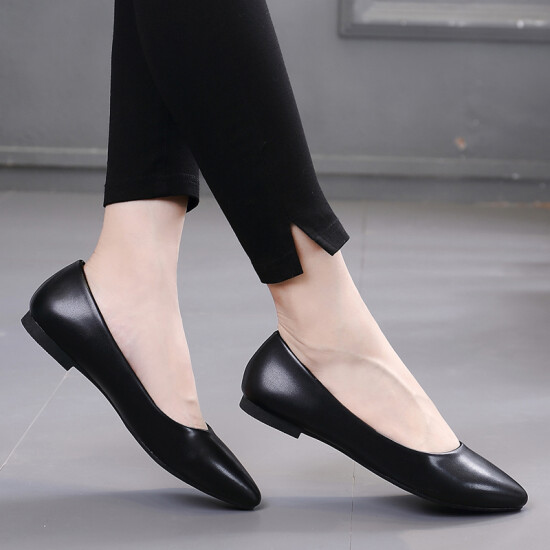 womens black flat shoes for work