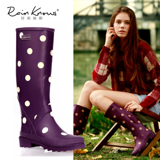 womens polka dot rain boots