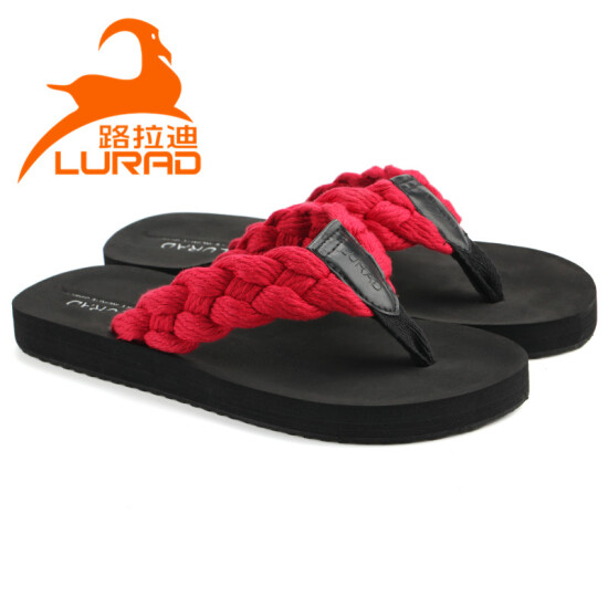 red platform flip flops