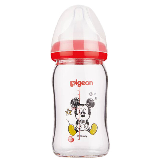 pigeon glass milk bottle