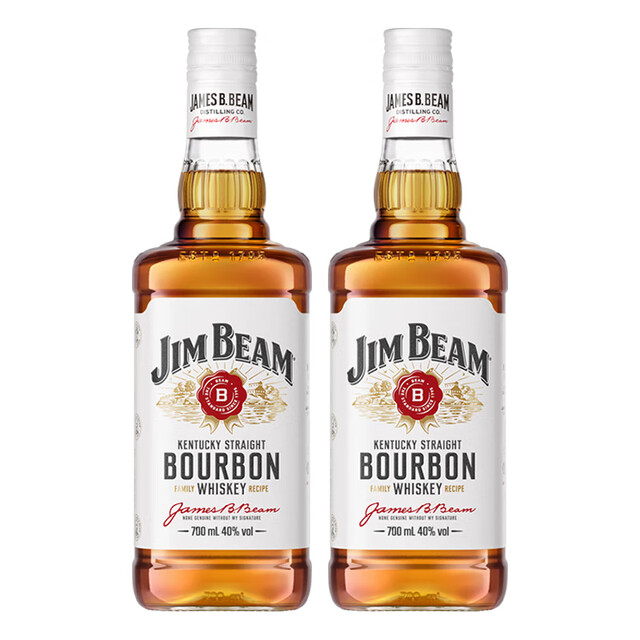 Jim Beam (Jim Beam) Jim Beam Jim Beam Bourbon Whiskey Foreign Liquor Lemon Chava Hi-Bang Coke Barrel Jim Beam White Jim Beam 700mL 2 Bottles