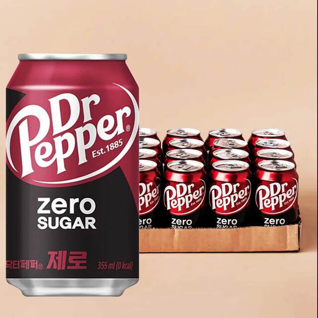 Dr. Pepper Dr. Pepper imported from South Korea Dr. Pepper soda DR PEPPER original cola type carbonated drink 355ml made in South Korea Dr. Pepper Zero 24 cans