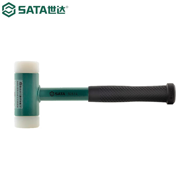 SATA rubber hammer decoration tool rubber hammer non-rebound installation shock-proof rubber hammer 92611 steel pipe handle non-rebound installation hammer 30MM
