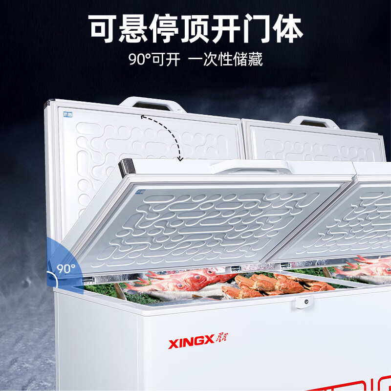 Xingx (XINGX) 601L commercial freezer large capacity refrigerator refrigeration and freezing conversion cabinet single temperature large capacity horizontal frost reduction energy saving freezer BD/BC-628GE trade-in