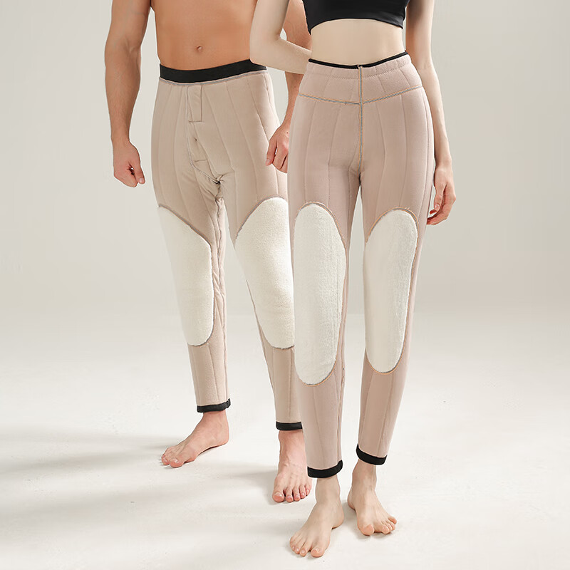 Oudifen 100% wool trousers warm trousers for women with velvet and thickened mink velvet knee pads for middle-aged and elderly people Northeastern cotton trousers for women to wear as a gift for parents