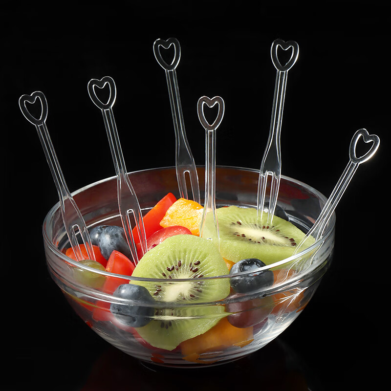 Baijie disposable fork 500 pieces fruit fork plastic fruit pick dessert fork cake fork dessert fork