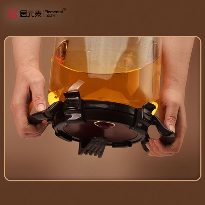 Ju element high-end thickened heat-resistant glass sealed wine soaking tank wine container wine bottle with faucet base 10L