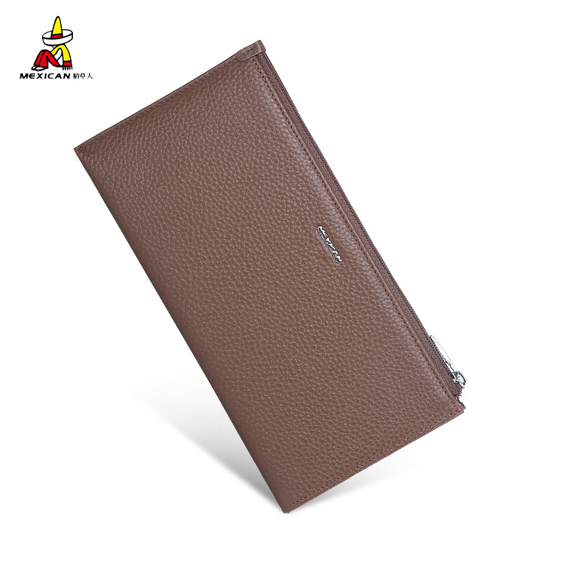 Scarecrow 2024 New Wallet Women's Men's Long Genuine Leather Couple Wallet Simple Korean Style Women's Clutch Versatile Coffee Color 32728 Red