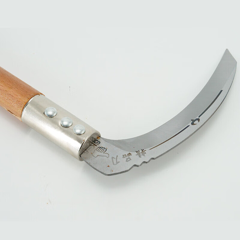 Jinguluo lawn mower, weeding harvester knife, SK-5 steel grinding-free agricultural wooden handle sickle, 5 pieces KZS-856