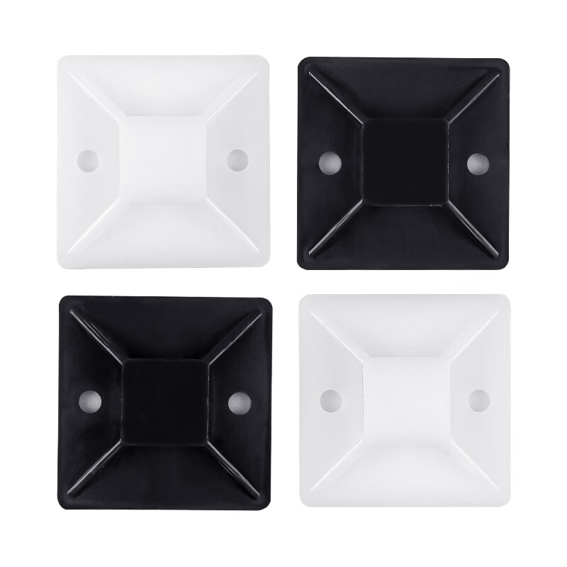 Biaz cable tie holder, nylon cable tie, adhesive cable tie holder buckle, 3M glue self-adhesive wire organizer, cable buckle clip, wire clip, wire clamp, black, 100 sets