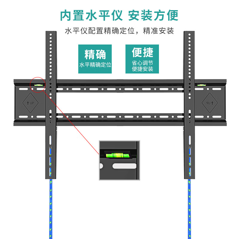 KALOC thickened TV rack 65 85 90 100 inches suitable for Philips Toshiba Sharp Hisense Xiaomi commercial display all-in-one fixed ultra-thin wall-mounted shelf E85 (40-90 inches suitable)