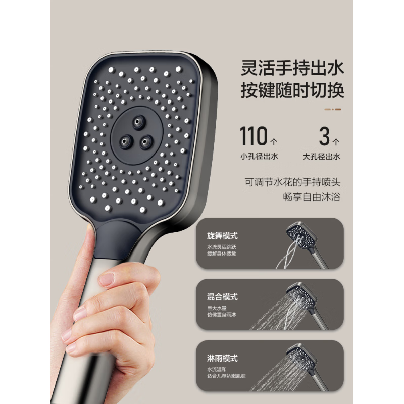 Four Seasons Muge (MICOE) Bathroom Gray Shower Set Constant Temperature Home Bathroom Piano Key Rain Pressurized Shower Shower Piano Key Exclusive Model/Technology Control Ambient Light P