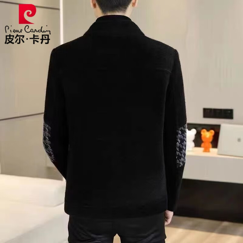Pierre Cardin Casual Slim Fit Plus Velvet Thickened Jacket Men's Autumn and Winter 2025 New Winter Warm Woolen Jacket Youth Clothes 7310# Coffee XL 130-150 Jin