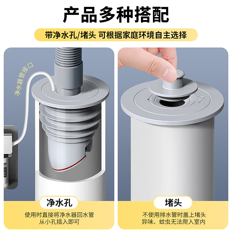 Haili kitchen sewer anti-odor sealing artifact bathroom washing machine water pipe anti-overflow silicone sealing plug ring F75