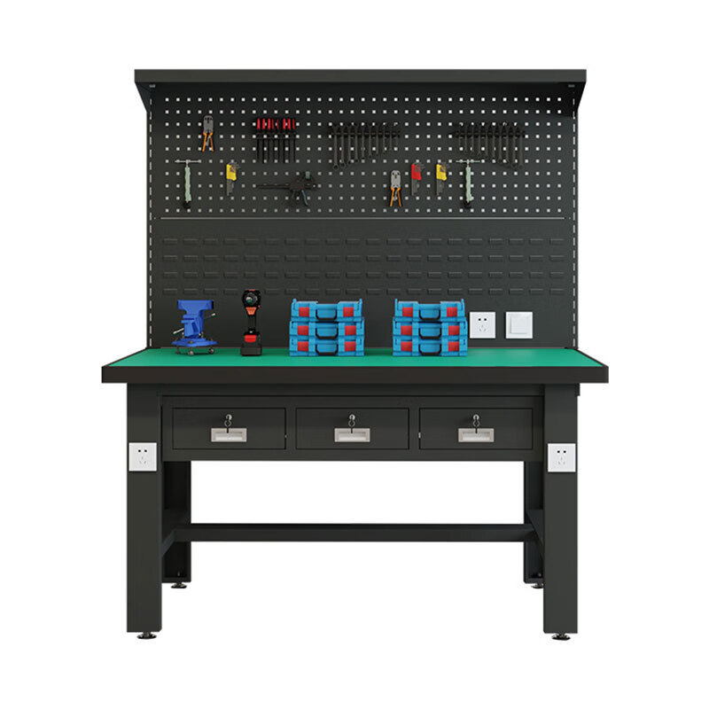 Haikedi heavy-duty anti-static workbench, multi-functional fitter bench, workshop assembly line tool table, laboratory maintenance operation bench, customizable single table, one door and four drawers 1800*750*800mm