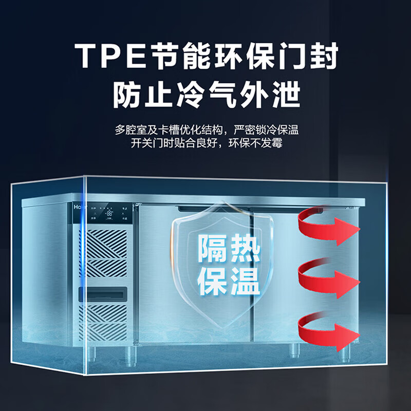 Haier Freezer Commercial Preservation Workbench Frozen Kitchen Catering Refrigerator Beef and Mutton Quick Freezer Operating Table Back Kitchen Water Bar Stainless Steel Freezer Sea Breeze Deluxe Model True Air Cooling Frost-free Level 1 Energy Efficiency Full Freezing 1.8 Meters