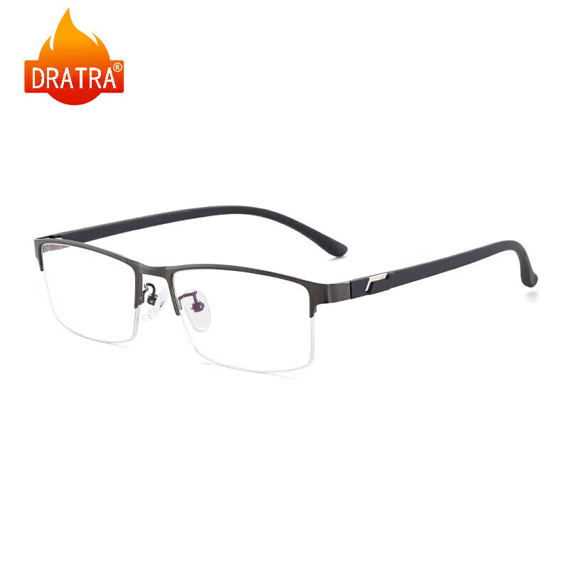 DRATRA myopia glasses half-frame men's anti-blue light radiation optical frames can be equipped with degree astigmatism and color-changing lenses for business