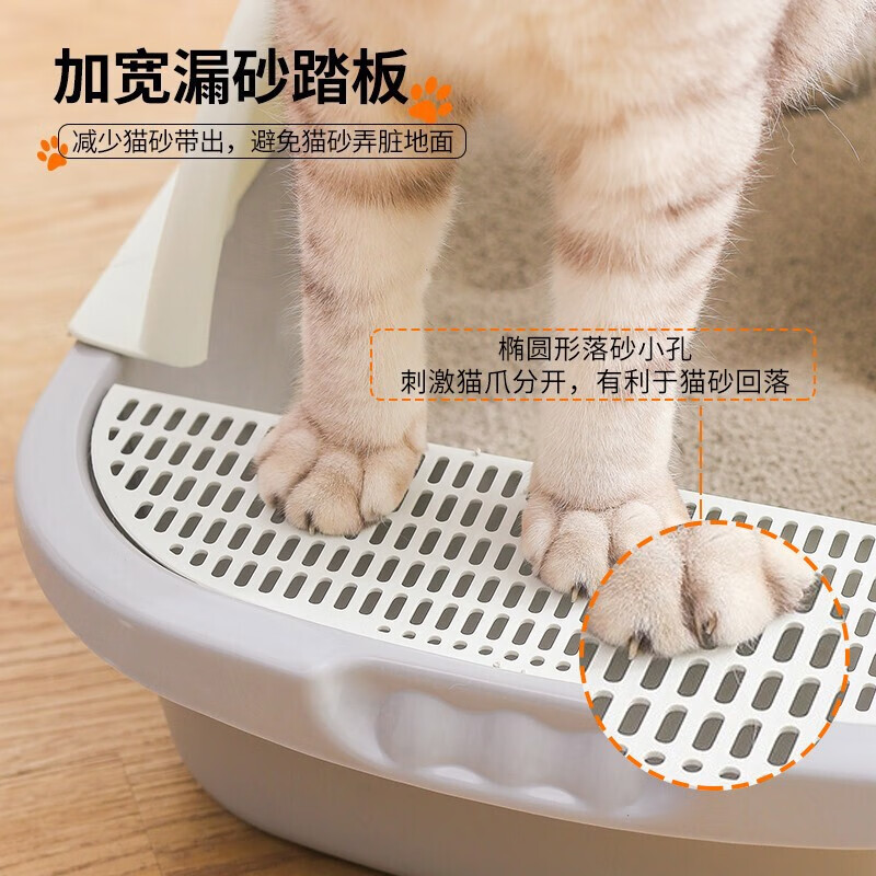 Wang Yejun anti-splash cat litter box semi-closed top-in cat toilet cat litter box cat litter scoop cat litter box large with cartoon cat litter mat