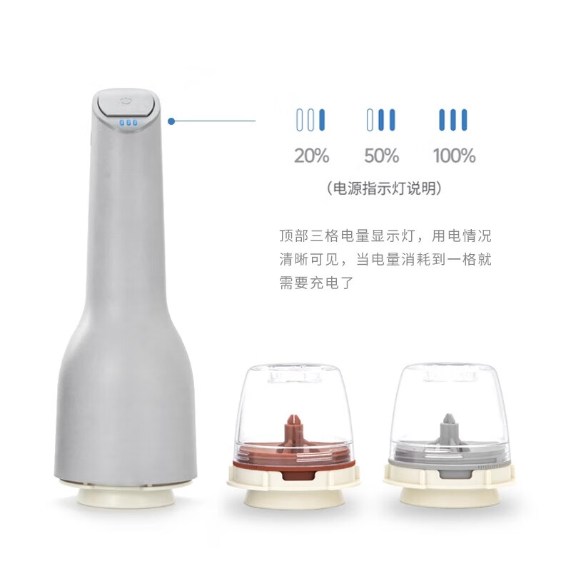 FINAMILL electric grinder household fully automatic fast-card pepper powder spice sea salt black pepper grinder rechargeable red machine + 2 bins + 1 tray