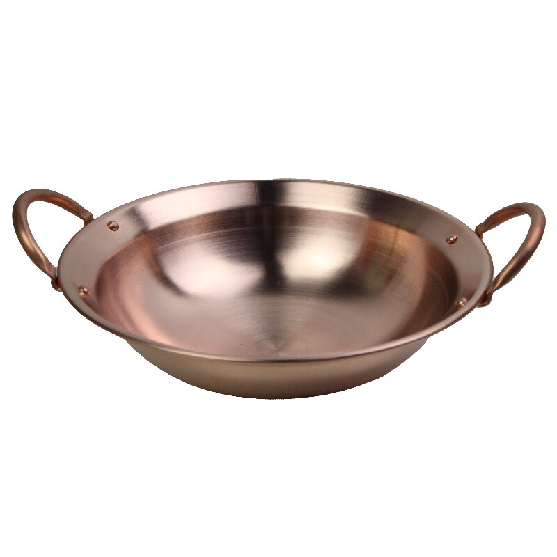 Tongweiju copper pot brass pot red copper pot dry pot double-eared copper hot pot alcohol copper hot pot shabu hot pot spicy dry pot red copper/pot 30cm/5-8 people