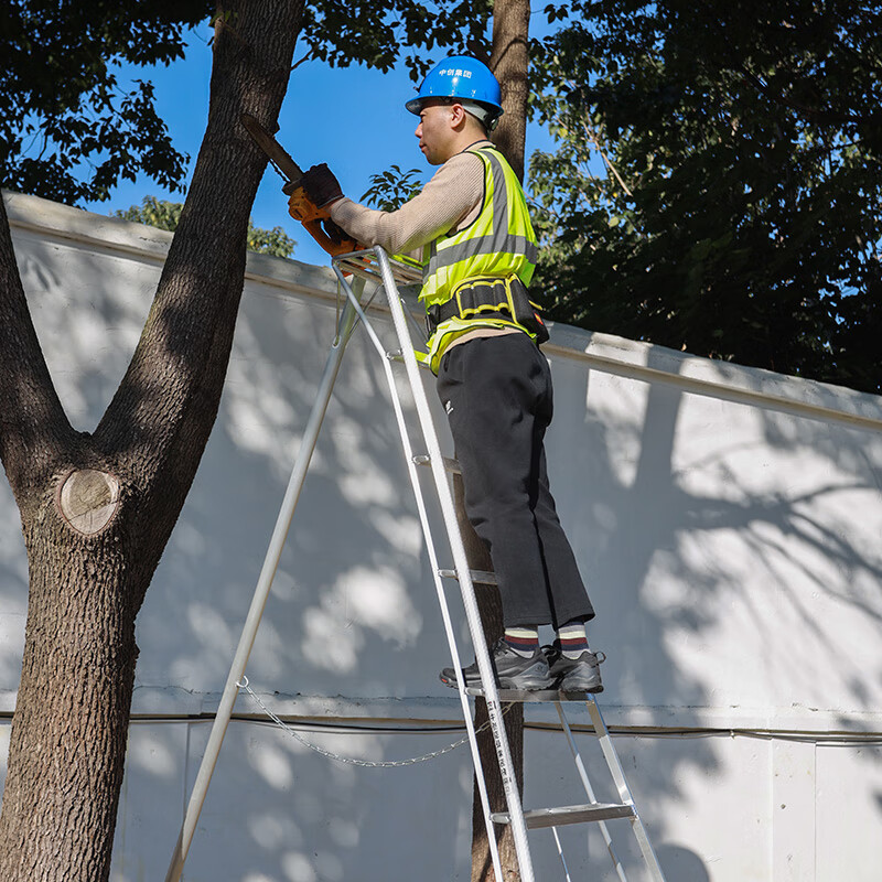 Zhongchuang aluminum alloy ladder orchard ladder three-legged ladder orchard picking ladder garden work ladder garden fruit tree pruning 98003 (three-step ladder height 0.9m)