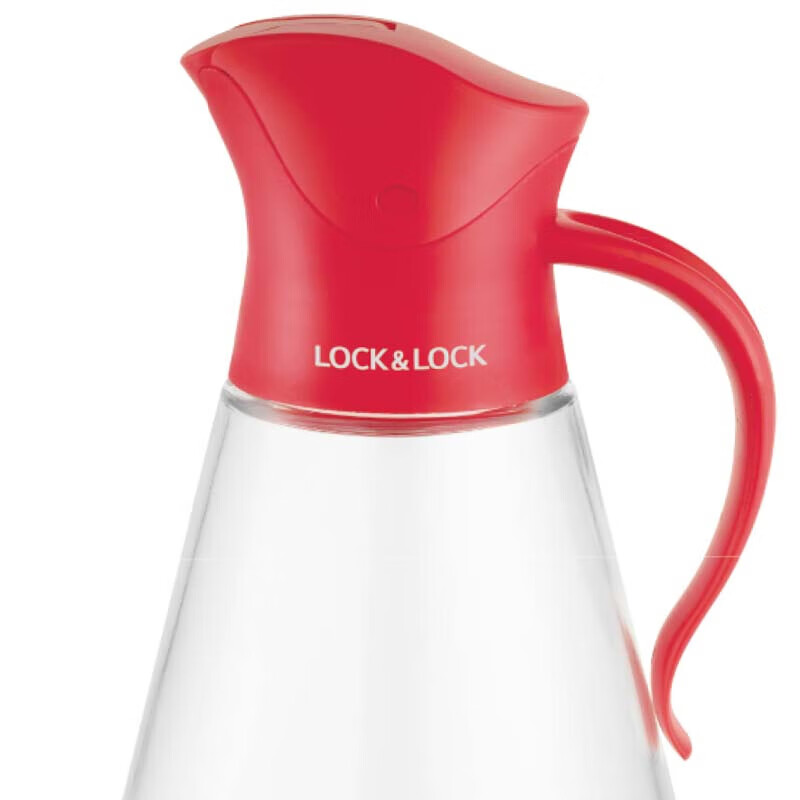 LOCK & LOCK large-capacity glass oil pot oil bottle vinegar wine soy sauce seasoning pot 550ml red