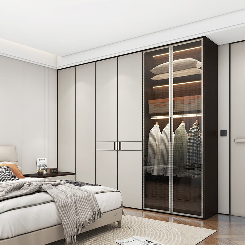 Quanyou (QUANU) whole house custom-made cloakroom, one-door to top wardrobe, built-in shoe cabinet, living room combination cabinet, Austin particle board / (for specific plans, please contact customer service)