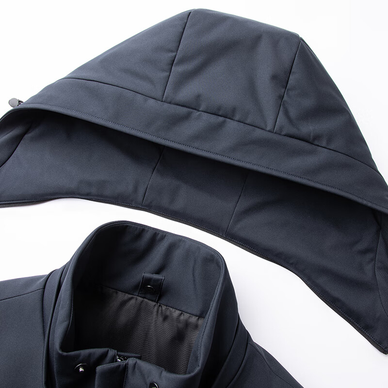 Luo Meng goose down + multi-wear hooded down jacket men's autumn and winter new style removable liner thickened warm jacket navy blue L (175) (recommended 120-140 pounds)