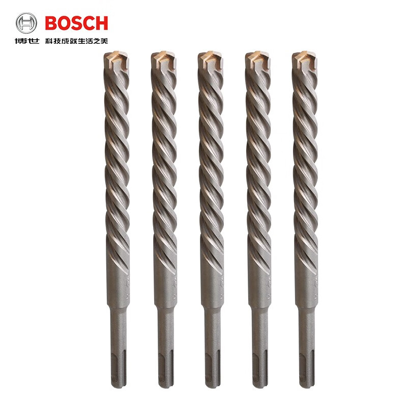 Bosch (BOSCH) four-pit 5 series four-edged electric hammer drill bit two-pit two-slot round shank impact drill bit can drill reinforced wall concrete four-pit 5 series drill bit 6X100X160MM