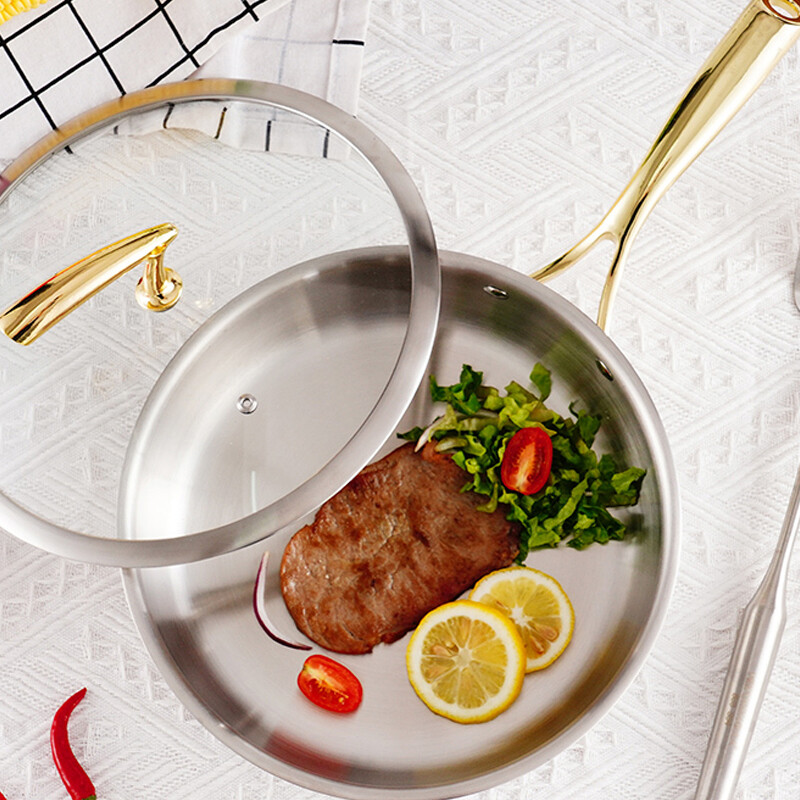 Mrs. Fei German 316 stainless steel pot set complete set of home kitchen steamer food pan frying wok milk pot pan B3 wok + frying pan + steamer 3-piece set