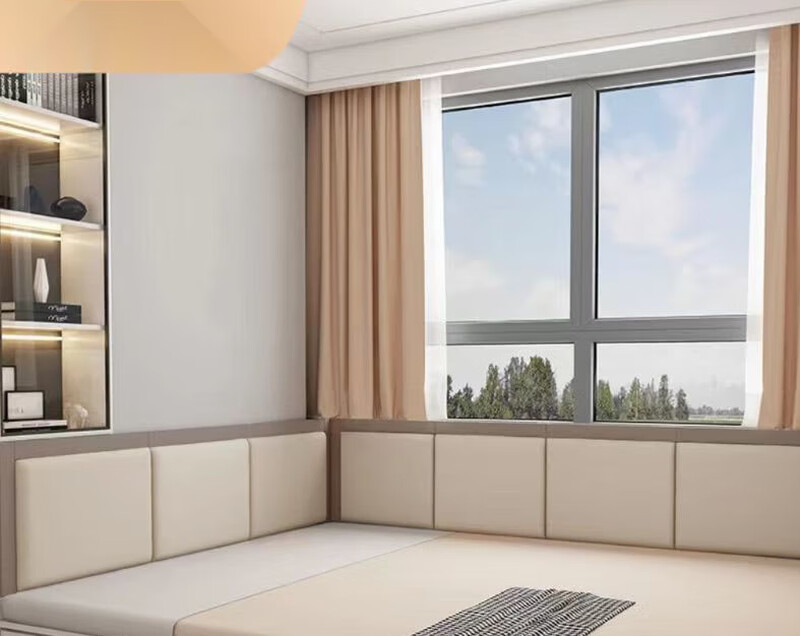 Shantou Lincun wall-mounted soft-packed bed side tatami enclosing Kang enclosing children's anti-collision enclosing seat cushion headboard background sticker self-adhesive style one gray one piece 0.1/square one piece do not take pictures Send samples