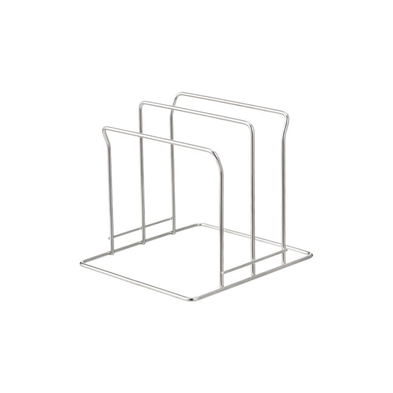 Shuangshan 304 stainless steel cutting board rack two compartments wide seat kitchen storage rack pot lid storage rack cutting board rack chopping board rack stainless steel cutting board rack (length 16 width 15.5 height 14cm)