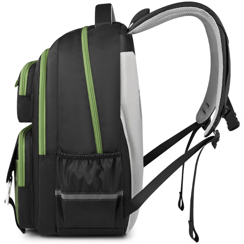 Edison inventor primary school backpack for boys and girls in grades 1-3-6 to reduce burden and protect spine large capacity children's backpack k018-1 black green