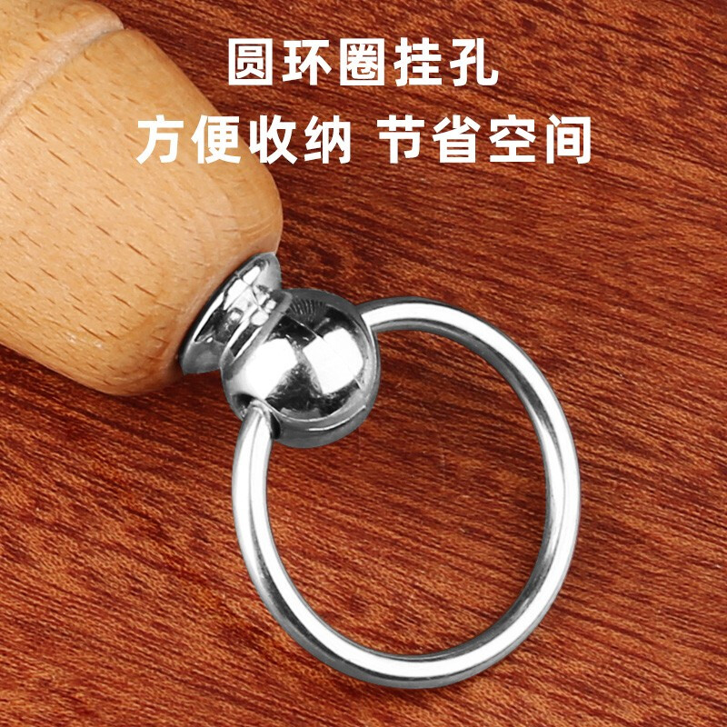 Shibazi fine-grained sharpening stick, professional commercial butchery and meat stall special sharpening stick, household kitchen knife sharpening tool, 12-inch wooden handle sharpening stick