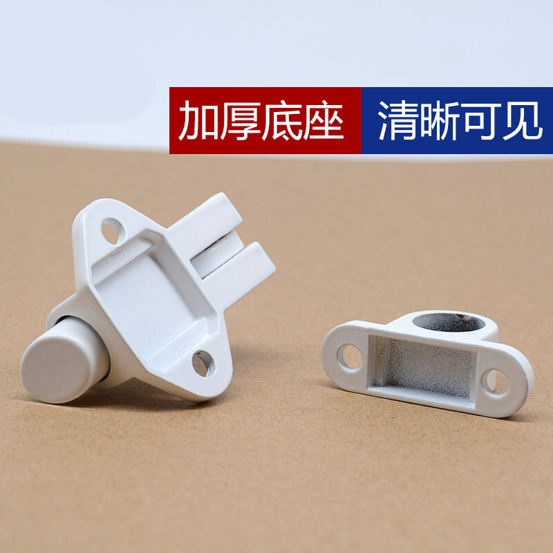 IGIFTFIRE thickened aluminum alloy automatic latch lock sliding door surface-mounted aircraft latch lock door bolt spring door and window self-closing lock buckle silver