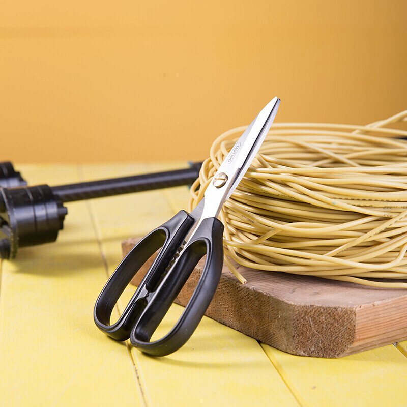 Deli household powerful scissors stainless steel multifunctional kitchen scissors civilian scissors hand tools 195mm household powerful scissors 175mmDL2614