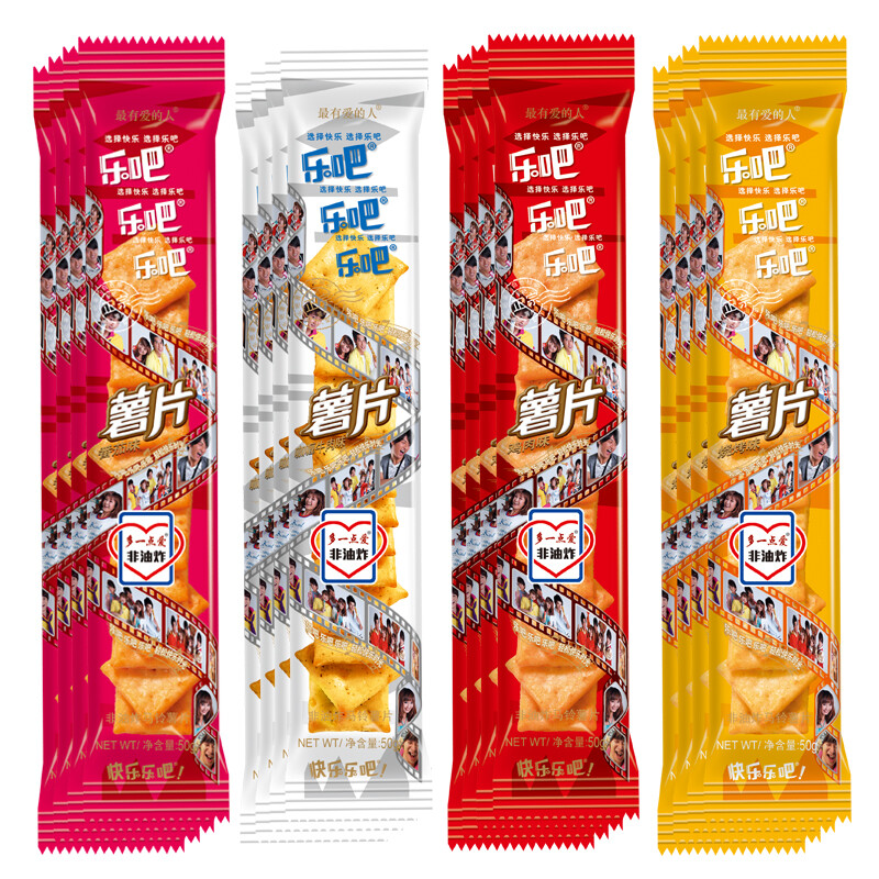Leba non-fried potato chips popular snacks (BBQ + tomato + chicken + curry) mixed pack 800g