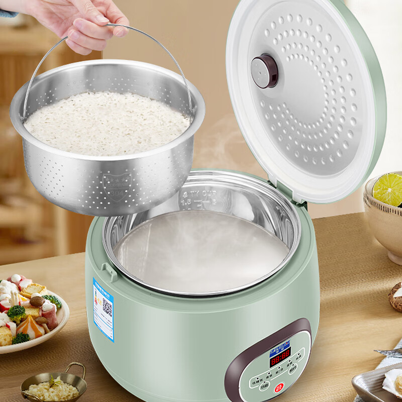 Hemisphere low-sugar rice cooker, rice soup separation, uncoated, special for diabetics to control de-drainage, steamed rice rice cooker 4L low sugar 304 mother bile + lecithin 4-6 people 4L