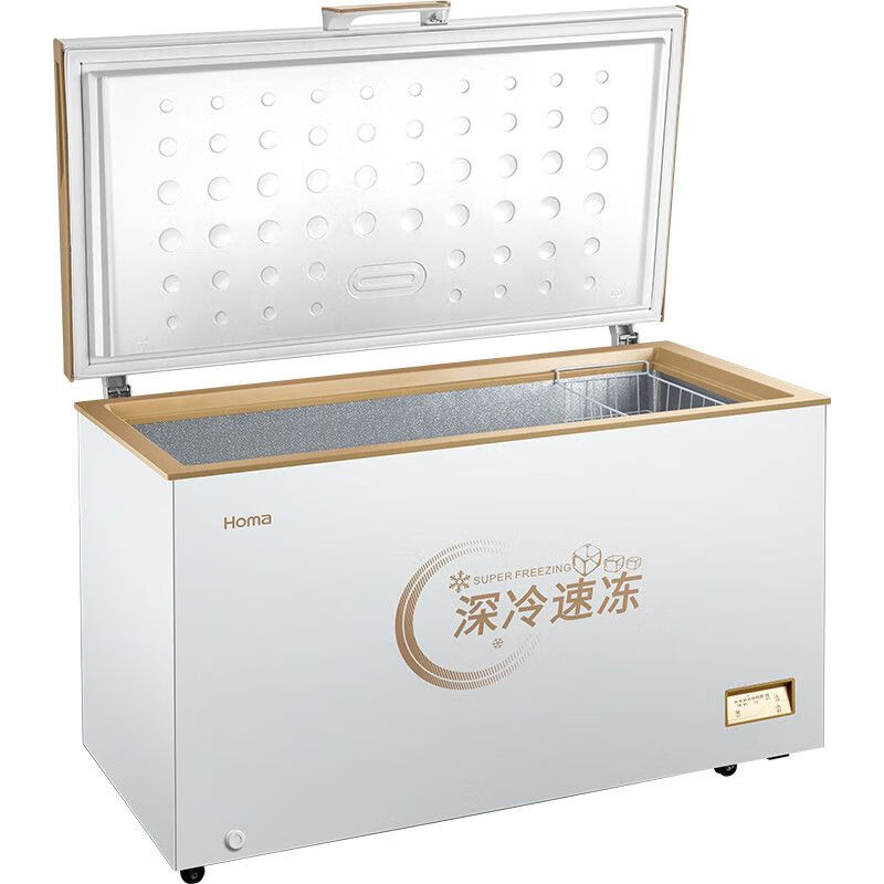 Omar freezer household large-capacity refrigeration and freezing commercial horizontal household computer temperature-controlled energy-saving freezer variable temperature freezer 380 liters 1 level energy-saving deep cold brown