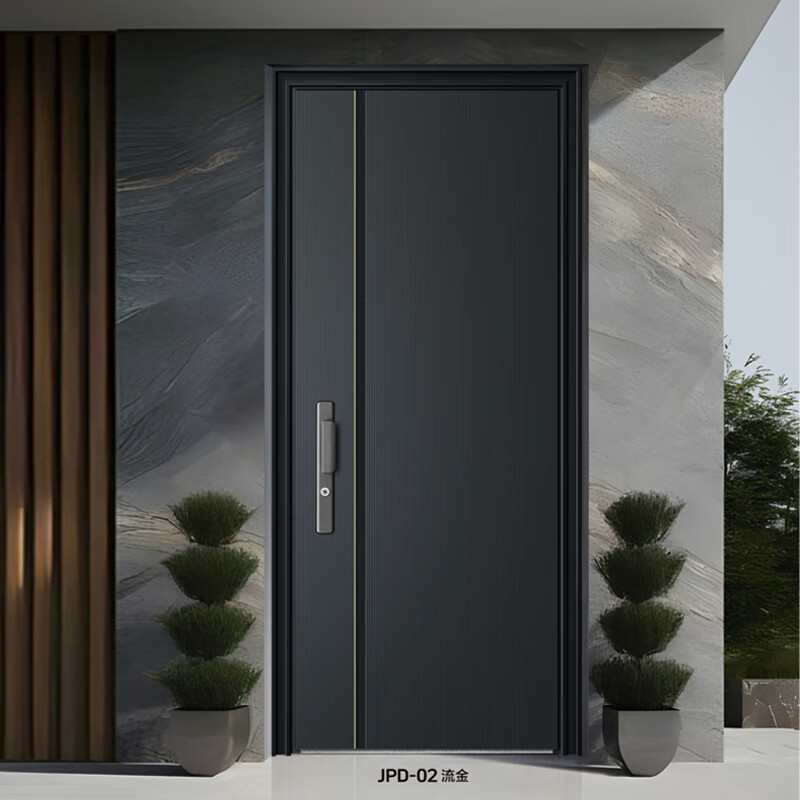 Jinpindi JPD-02-Liujin-fluorocarbon paint entry door safety door anti-theft door